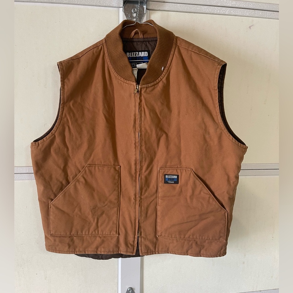Vintage 2003 Walls Vest Mens XL Blizzard Pruf Canvas Full Zip Insulated Workwear